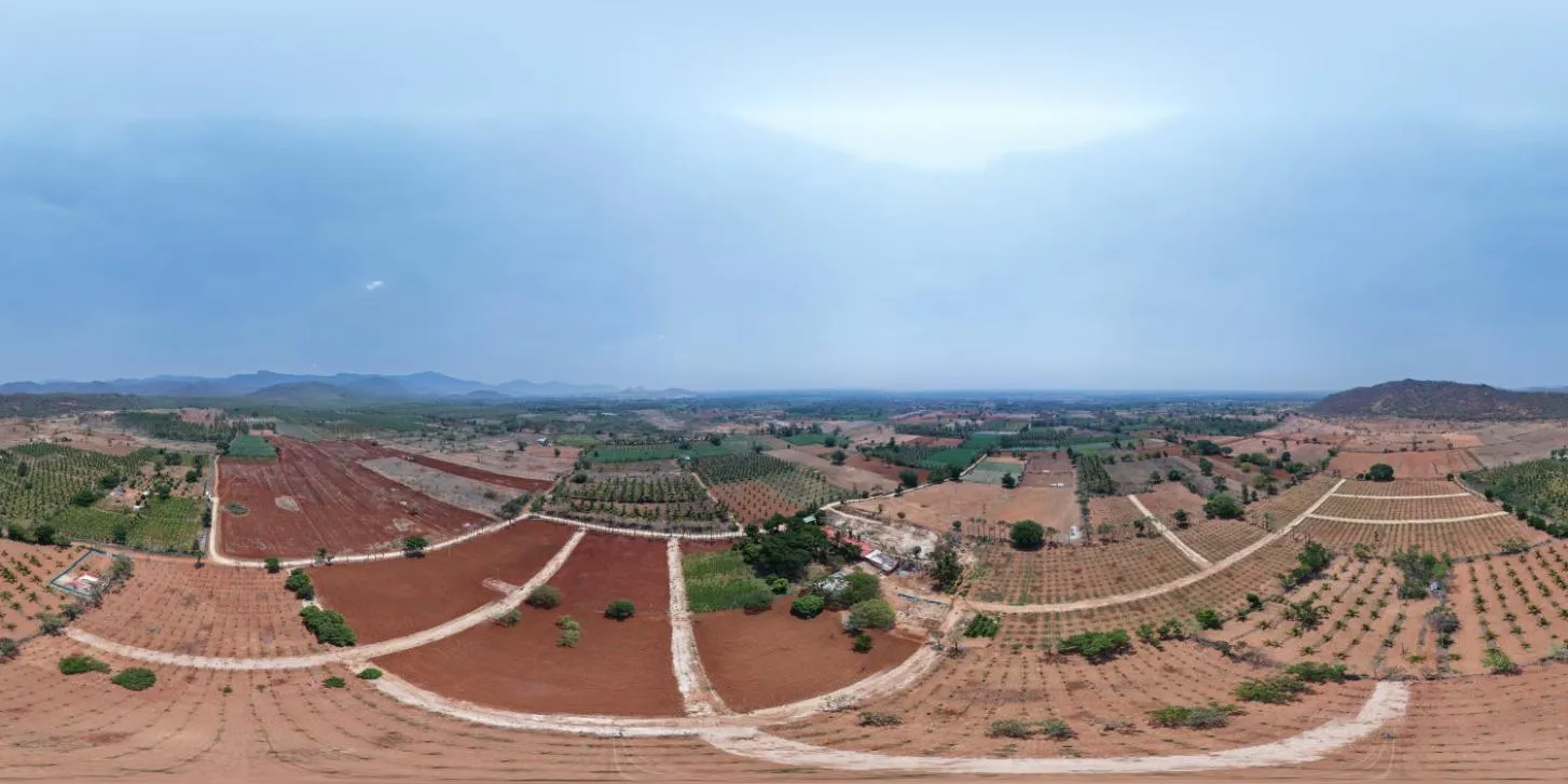 Wide aerial view of Krushi Bhoomi Farms